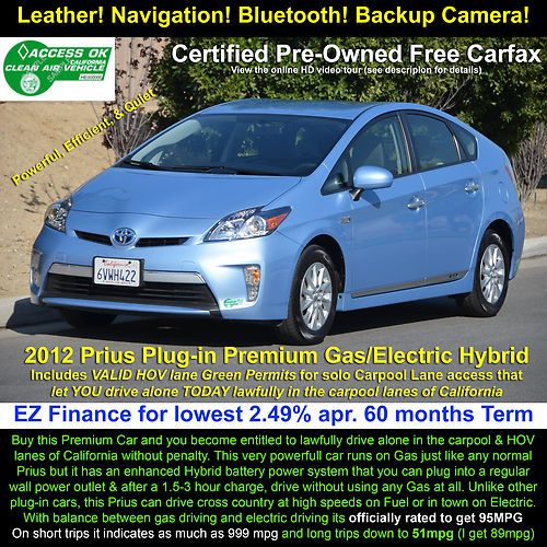 Hov carpool stickers leather navigation rear-camera certified with full warranty