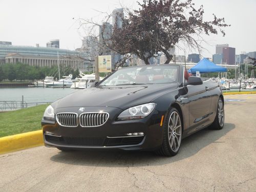 2012 bmw 650i convertible sapphire black/vermillion red 20" wheels 10k miles