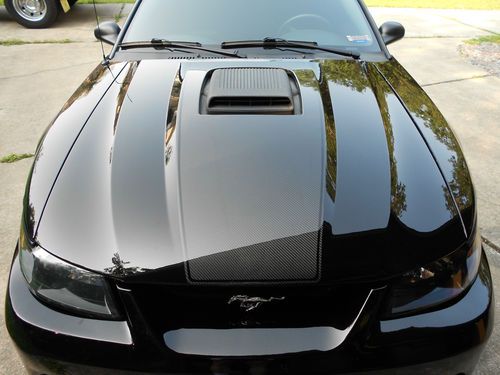 2003 ford mustang mach 1 black carbon fiber hood, cobra irs, saleen black chrome