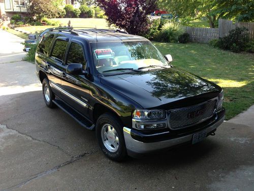 2002 gmc yukon, slt 4x4 5.3l black, loaded, leather, tow package, 3rd row seats