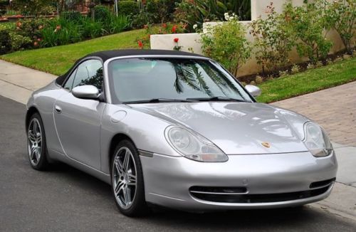 2001 porsche 911 carrera conv. only 95k miles silver black tiptronic super clean