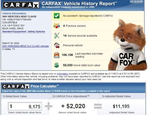 2001 Mercedes-Benz CLK430 Base Convertible 2-Door 4.3L, image 2