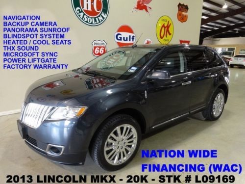 2013 mkx fwd,vista roof,nav,back-up,htd/cool lth,sync,chrome 20&#039;s,20k,we finance