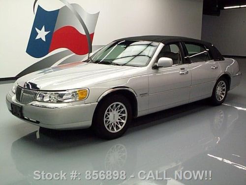 2000 lincoln town car signature leather canvas roof 32k texas direct auto