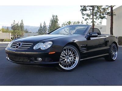 2006 mercedes benz sl55 convrtbl amg kompressor black 20" whls navi glass roof