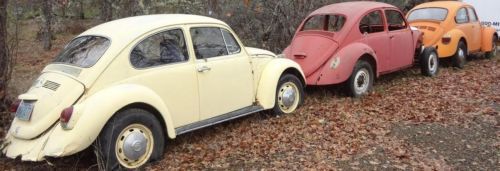 4 car lot 1966 &amp; 1970 volkswagen bug, 1974 vw super beetle, 1971 squareback