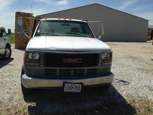 1998 gmc  c3500 hd sierra sle white 6.5l v8 14&#039; flatbed