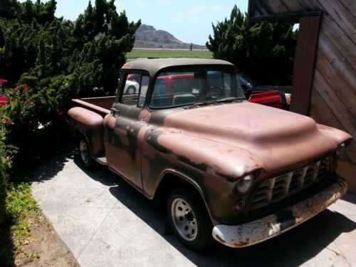 Rare 1955 3100 big window short bed apache restorable  desert find classic v8