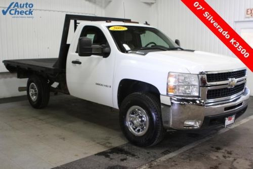 Used 07 chevy k3500hd 6.6 diesel 4x4 lt regular cab single rear wheel stake bed