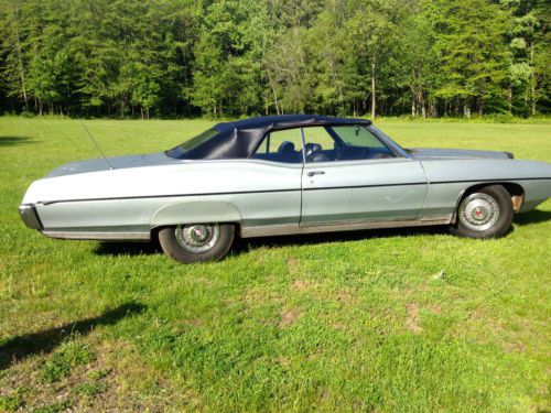 1969 pontiac bonneville convertible 428 silver with black interior/top, image 6
