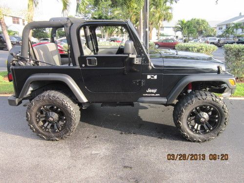 2003 jeep wrangler x sport 4x4  4.0l * 4" lift  *  33" extreme terrain black