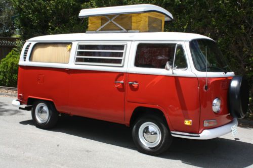 1969 vw westfalia pop top, montana red