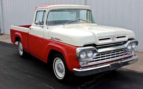 1960 ford f-100 custom cab big back window short wide bed