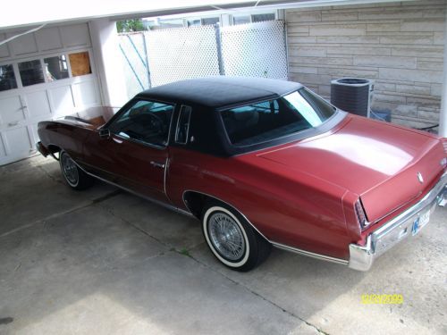 1973 chevrolet monte carlo landau 5.7l burgandy and black outstanding condition