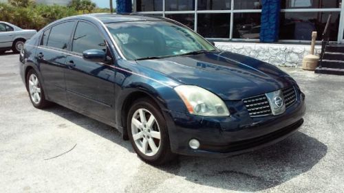 2005 nissan maxima sl  	3.5l v6 dohc 24v blue sedan leather interior cheap ship