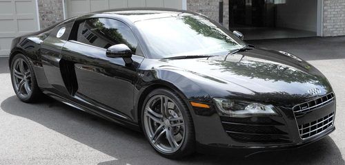 2010 audi r8 v10, black/black, r-tronic, extended warranty, extras