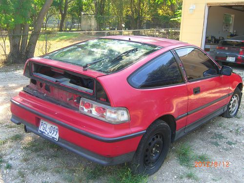 1990 red honda crx si with title.