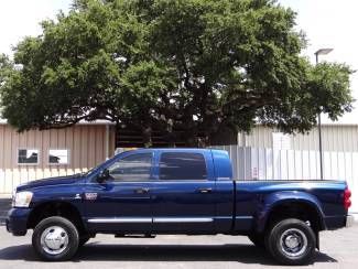 2007 blue laramie mega dually 5.9l i6 4x4 navigation sirius leather heated dvd