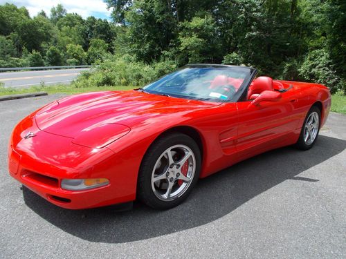 2002 red corvette convertible low mileage