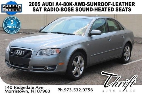 05 audi a4-80k-awd-sunroof-sat radio-bose sound-heated seats-leather