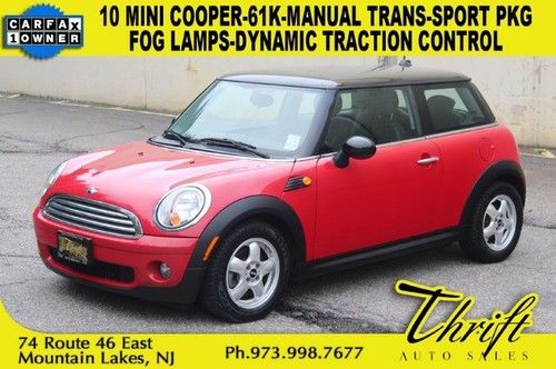 10 mini cooper-61k-manual trans-sport pkg-fog lamps-dynamic traction control