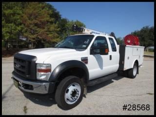 F550 powerstroke diesel 9' reading service body utility crane dually we finance