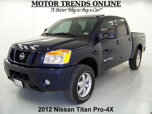 2012 4x4 pro-4x navigation dvd roof leather htd seats bed liner nissan titan 25k