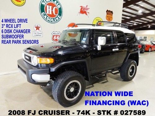 2008 fj cruiser 4x4,automatic,rcx lift,6 disk cd,pro comp whls,74k,we finance!!