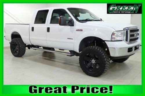 05 lifted white turbo diesel 6l v8 4x4 power leather cruise 6 cd tow seats 6