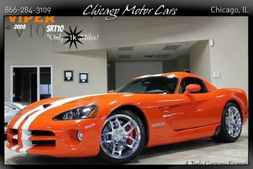 2008 dodge viper srt-10 coupe only 1115 miles! viper orange stripes upgrades wow