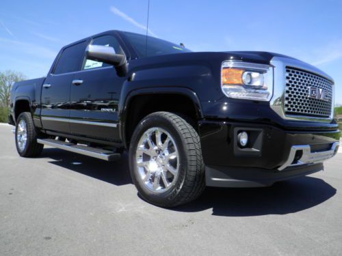 Newcrew cab 6.2l denali black on black moonroof painted moldings 20&#034; chrome new