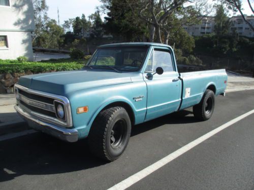 No reserve 3 days 1969 chevrolet c20 fleetside california black plate v8 truck