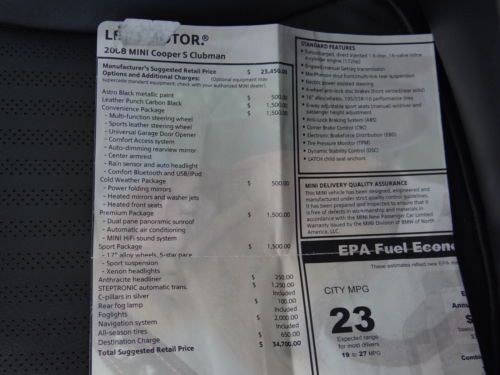 2008 Mini Cooper S Clubman FLORIDA CAR NAV PANORAMA ROOF NO ACCIDENT CLEAR TITLE, US $13,700.00, image 23