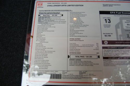 2008 DODGE CHALLENGER SRT8 LIMITED EDITION 5469-6400 1 OWNER ONLY 271 MILES!!!, US $31,500.00, image 13