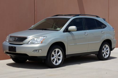09 lexus rx350 2 owner carfax cert leather mroof heated sts cd chger woodtrim!!