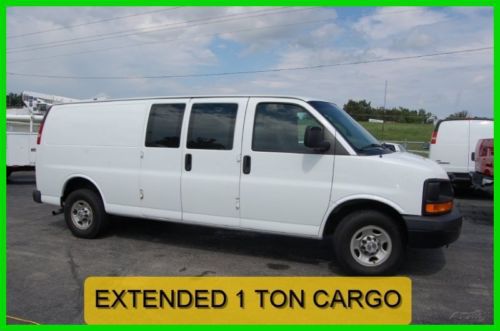 2007 work van used 4.8l v8 cargo extended chevy white clean 3500 shelves service