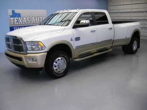 We finance! 2012 ram 3500hd laramie longhorn 4x4 diesel dually 34k mi texas auto