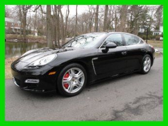 2010 panamera turbo cpo low miles black/black sport exhaust camera chrono