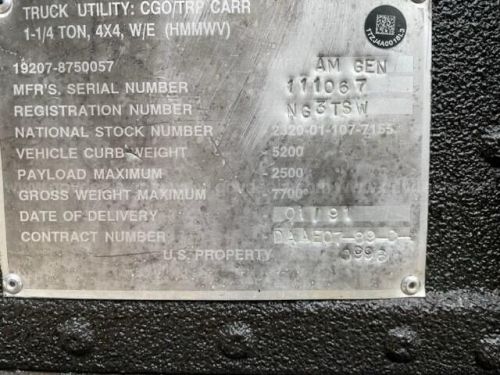 1991 AM General HMMWV (Humvee), US $17,500.00, image 3