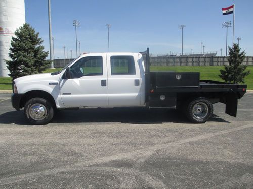 2006 ford f350 4x4 xl crew cab powerstroke turbo diesel flatbed *no reserve!!*