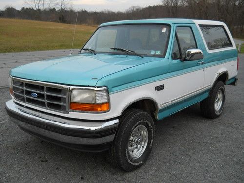 No reserve bronco xlt suv truck 5.8l 351 4x4 4wd full size 2 door ac