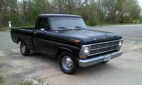 1968 Ford F-100 Exterior Satin Black/Gun Metal Grey Interior Red and Black, US $11,000.00, image 2