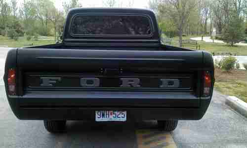 1968 Ford F-100 Exterior Satin Black/Gun Metal Grey Interior Red and Black, US $11,000.00, image 3