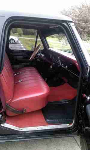 1968 Ford F-100 Exterior Satin Black/Gun Metal Grey Interior Red and Black, US $11,000.00, image 9