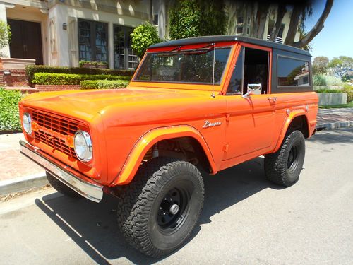 1969 ford bronco v8 stick lifted 4x4 flowmasters bfg's deep orange beautiful!