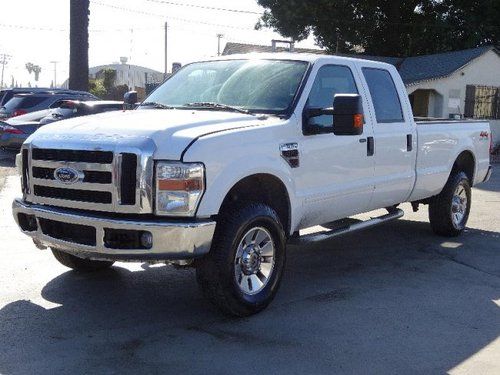 2008 ford f-350 sd xlt crew cab 4wd damaged salvage runs! loaded turbo diesel!!