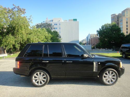 Land rover: black range rover supercharged 4 door suv sunroof/rear ent/nav