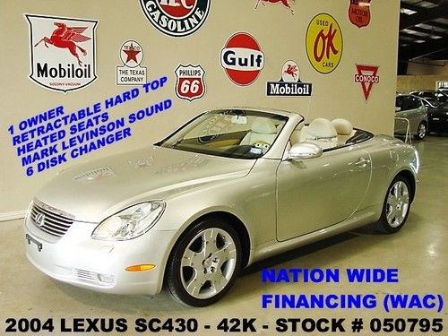 2004 sc 430,pwr hard top,nav,htd lth,mark levinson,18in wheels,42k,we finance!!