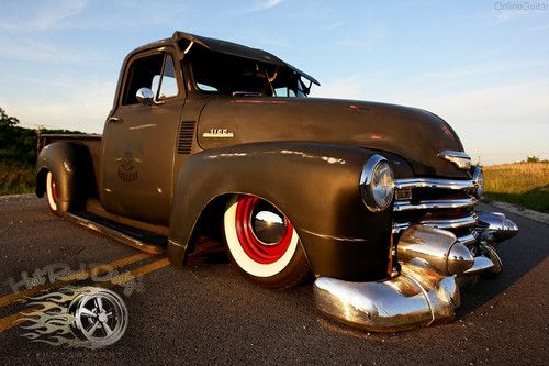 1953 3100 chevy rat rod street hot rod air ride bagged pickup shop truck w/ ac !