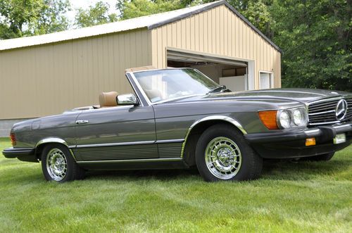 1985 380 sl roadster, grey with tan interior with chrome wheels